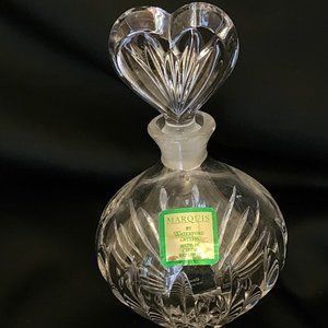 Vintage Waterford Marquis Crystal Perfume Bottle with Heart Shaped Stopper